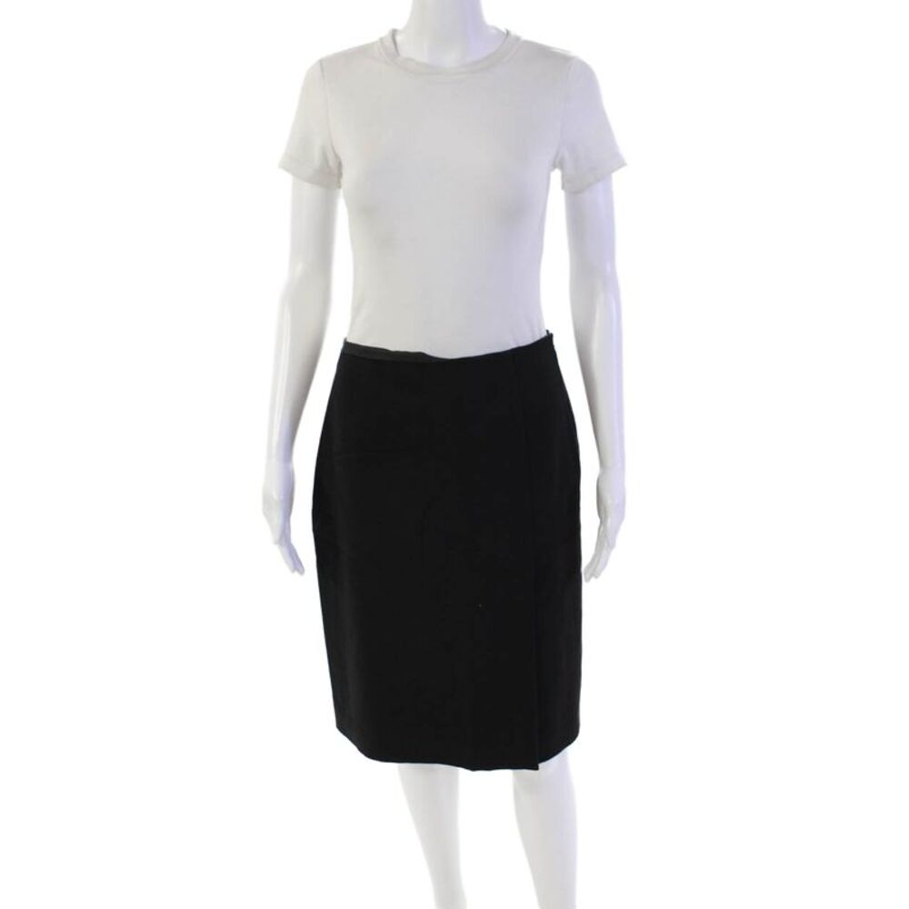 KORS Michael Kors Womens Wool Pleated Lined Midi Skirt Black Size 06